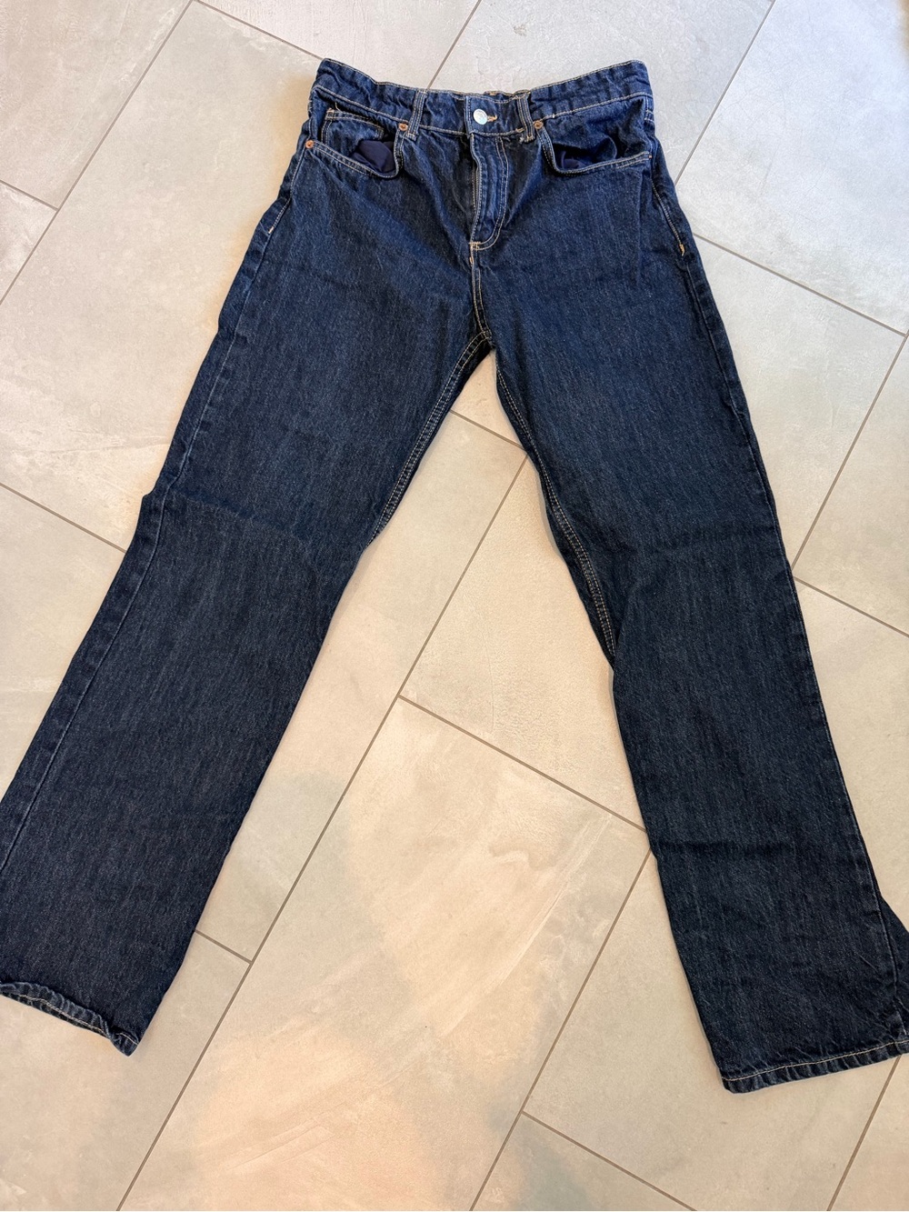 Zara Woman’s Straight Jeans in Deep Indigo